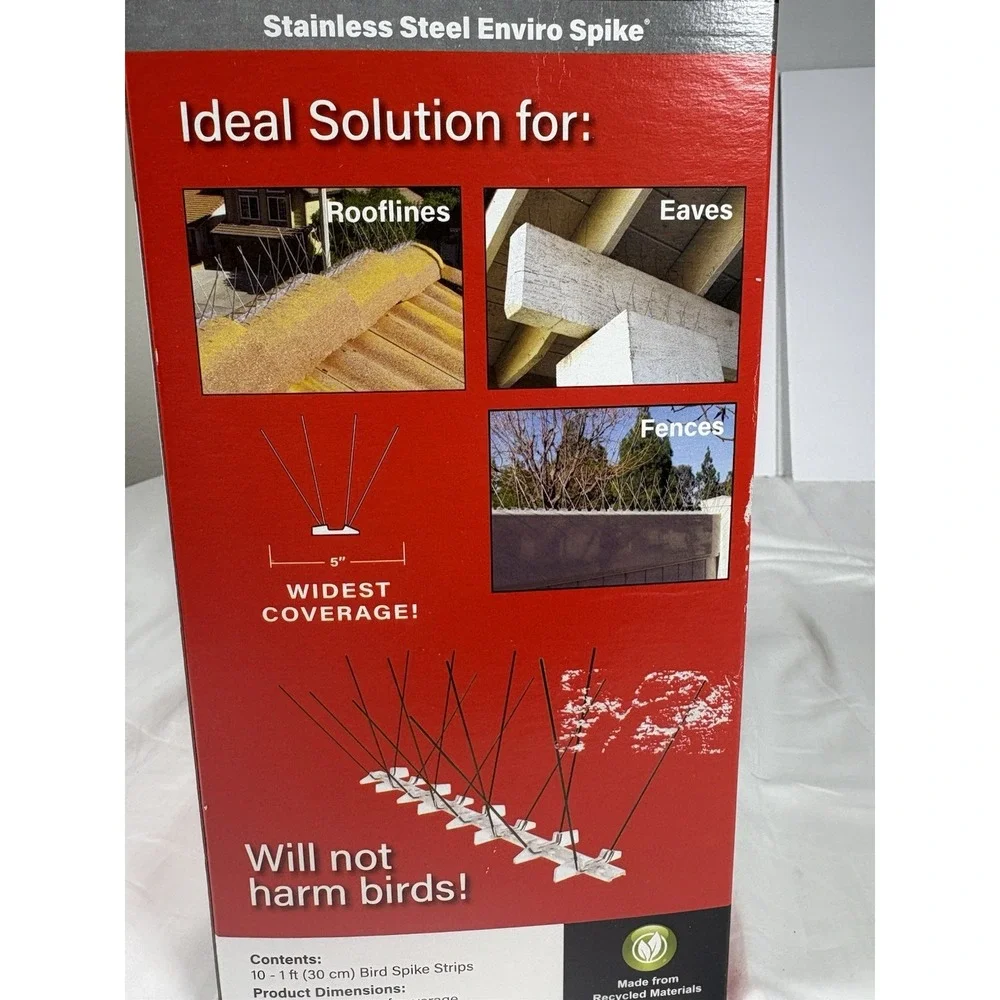 Bird-B-Gone Stainless Steel Enviro Bird Spikes 10ft Kit 5